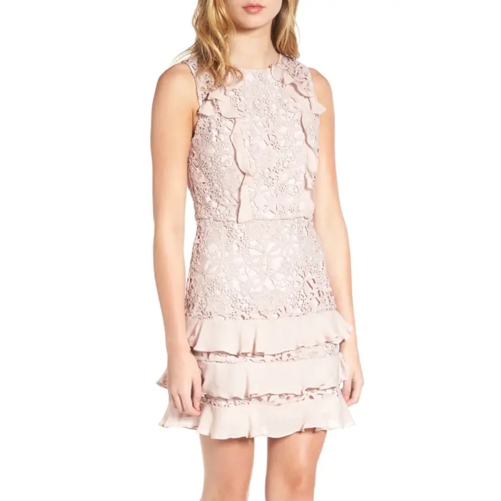 Parker Zahara Ruffle dress/ Dusty blush NWT